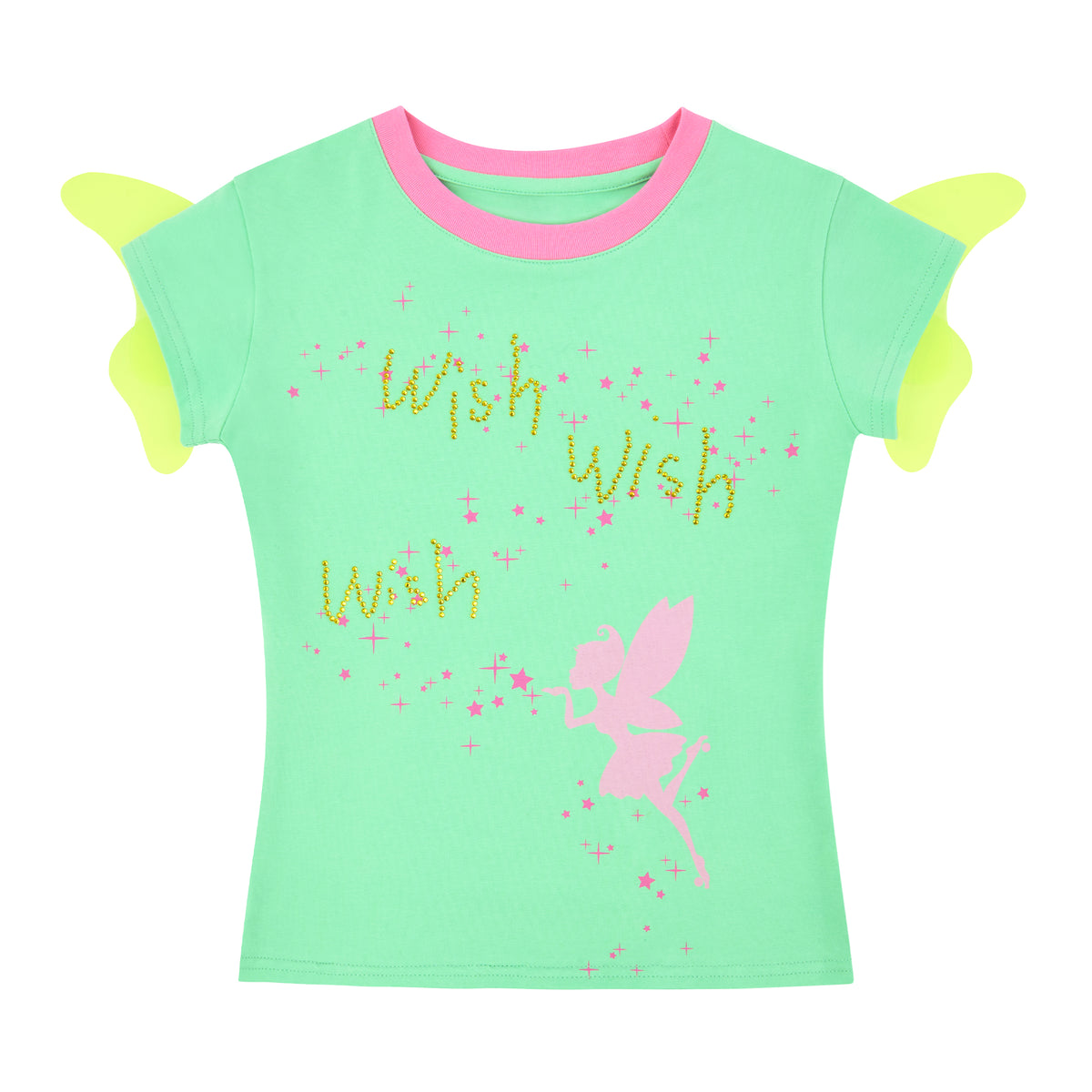 「WISH WISH WISH」 RHINESTONE FAIRY TEE