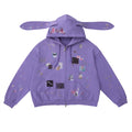 STICKER RHINESTONE BUNNY EAR HOODIE