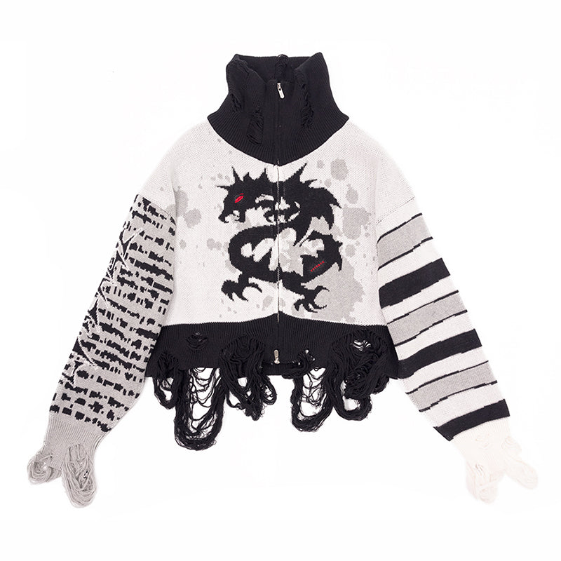 DRAGON ZIP UP SWEATER