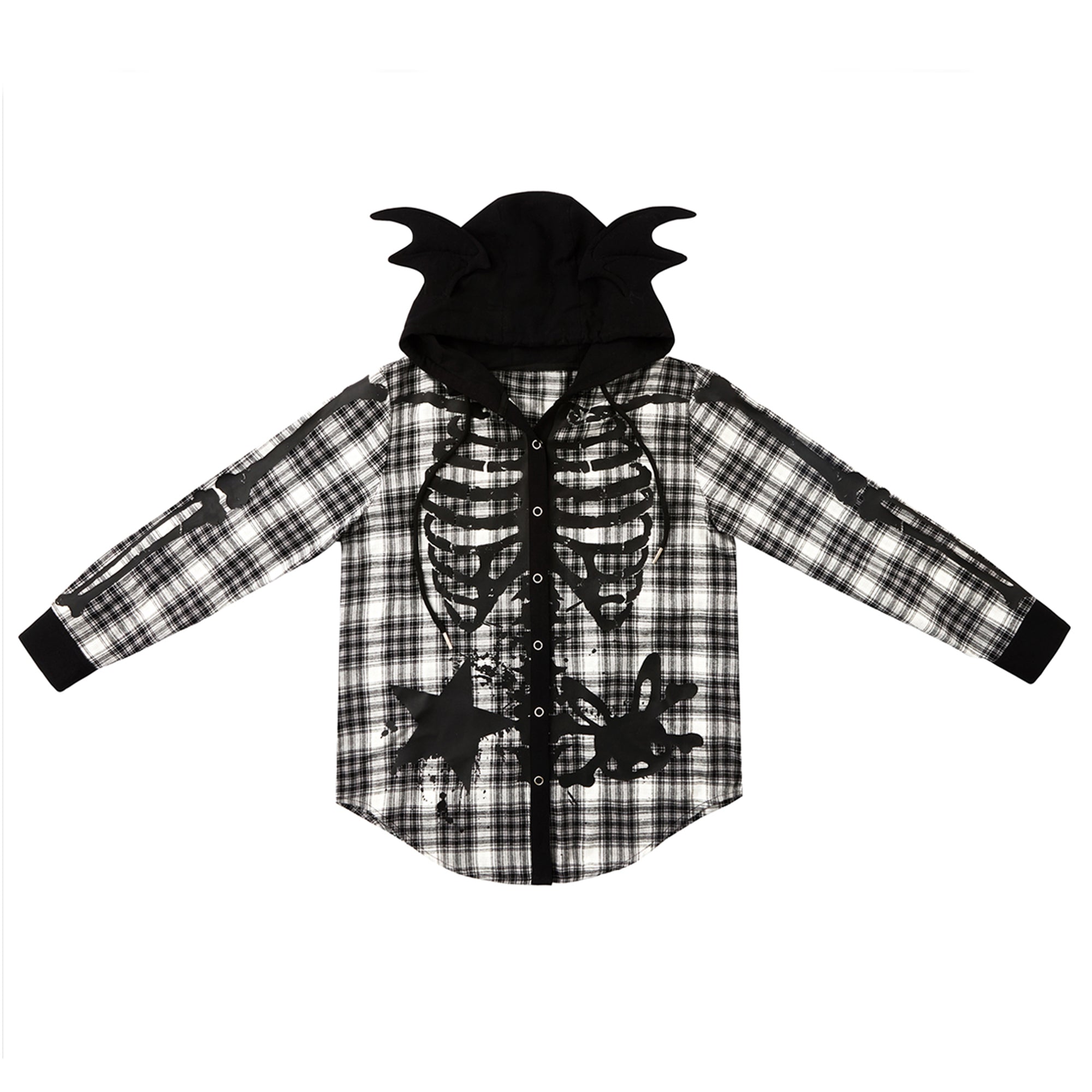 SKELETON HOODED SHIRT