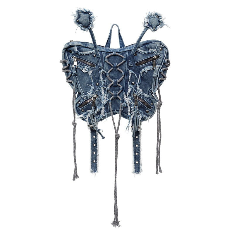 DENIM BUTTERFLY BACKPACK