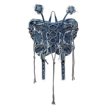 Load image into Gallery viewer, DENIM BUTTERFLY BACKPACK
