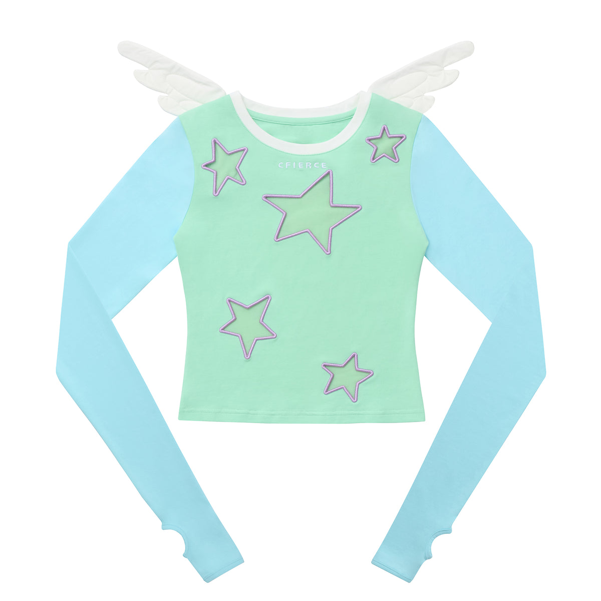 STAR MESH WING RUCHED TOP