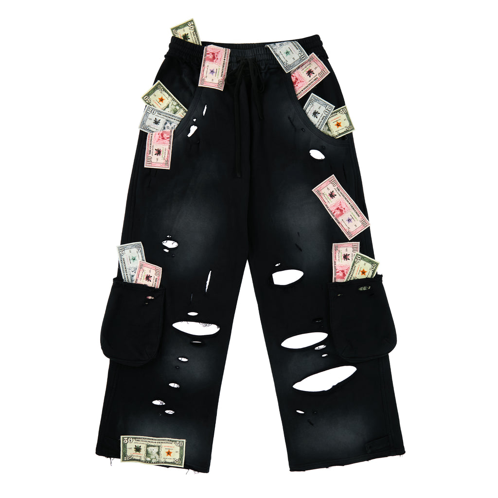 CASH RIPPED SWEATPANTS
