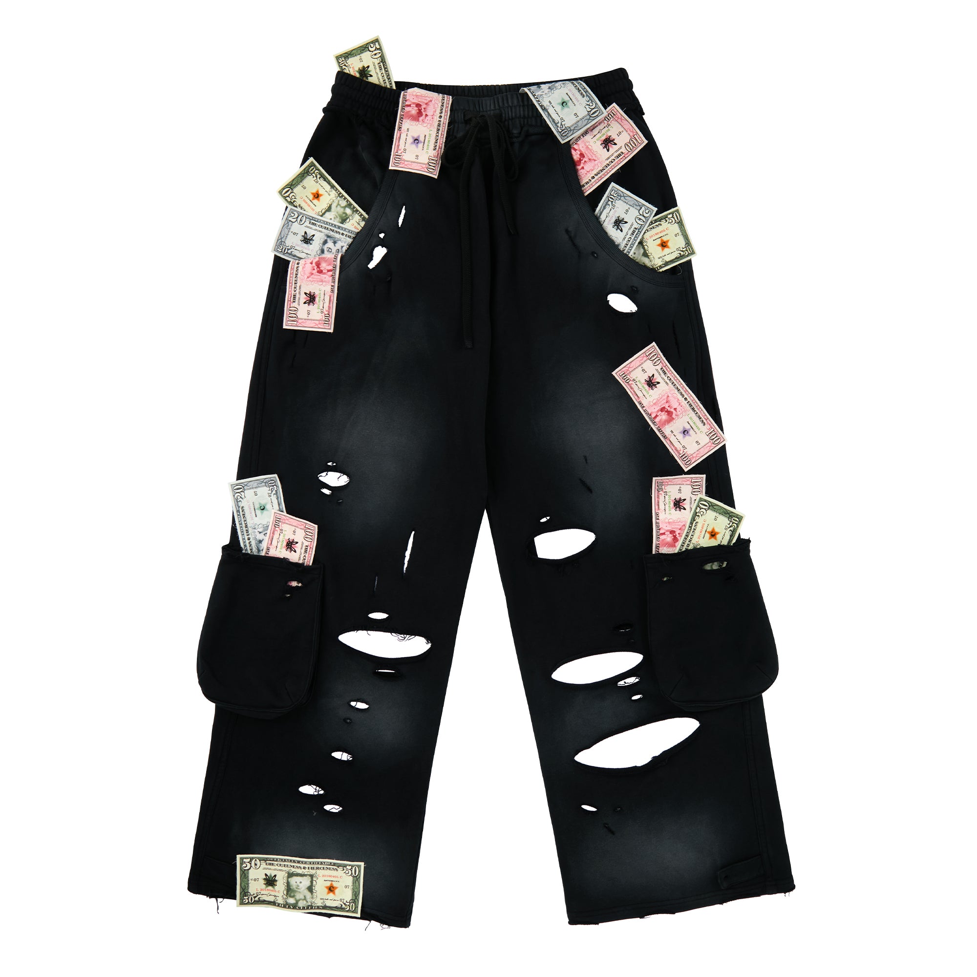 CASH RIPPED SWEATPANTS