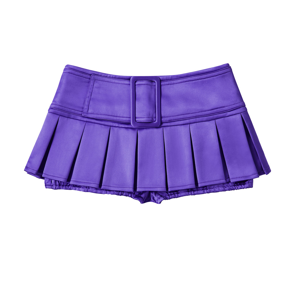 SATIN PLEATED SKIRT