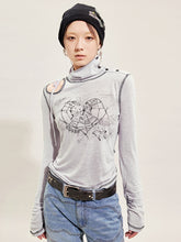 Load image into Gallery viewer, FAIRYRABBIT PRINT GRAY TOP
