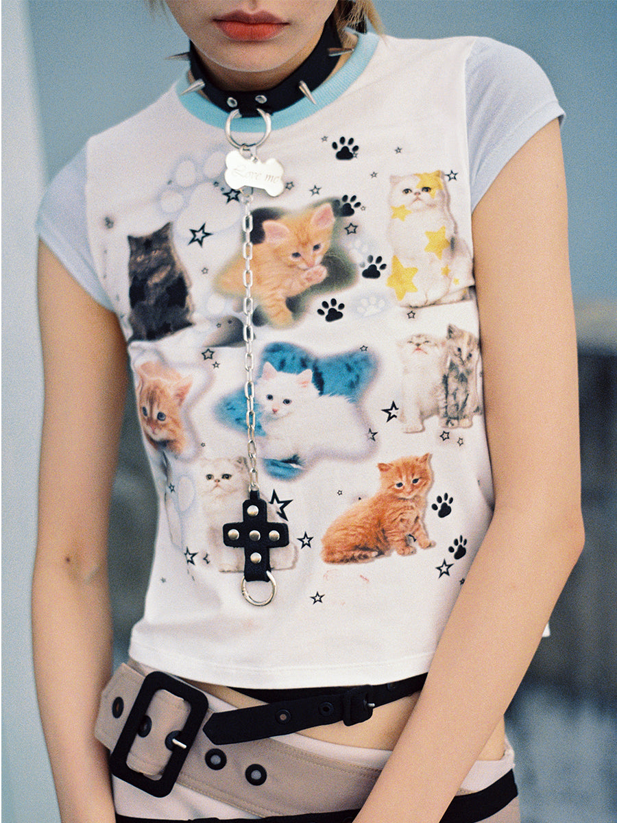 “LOVE ME ”KITTY TSHIRT