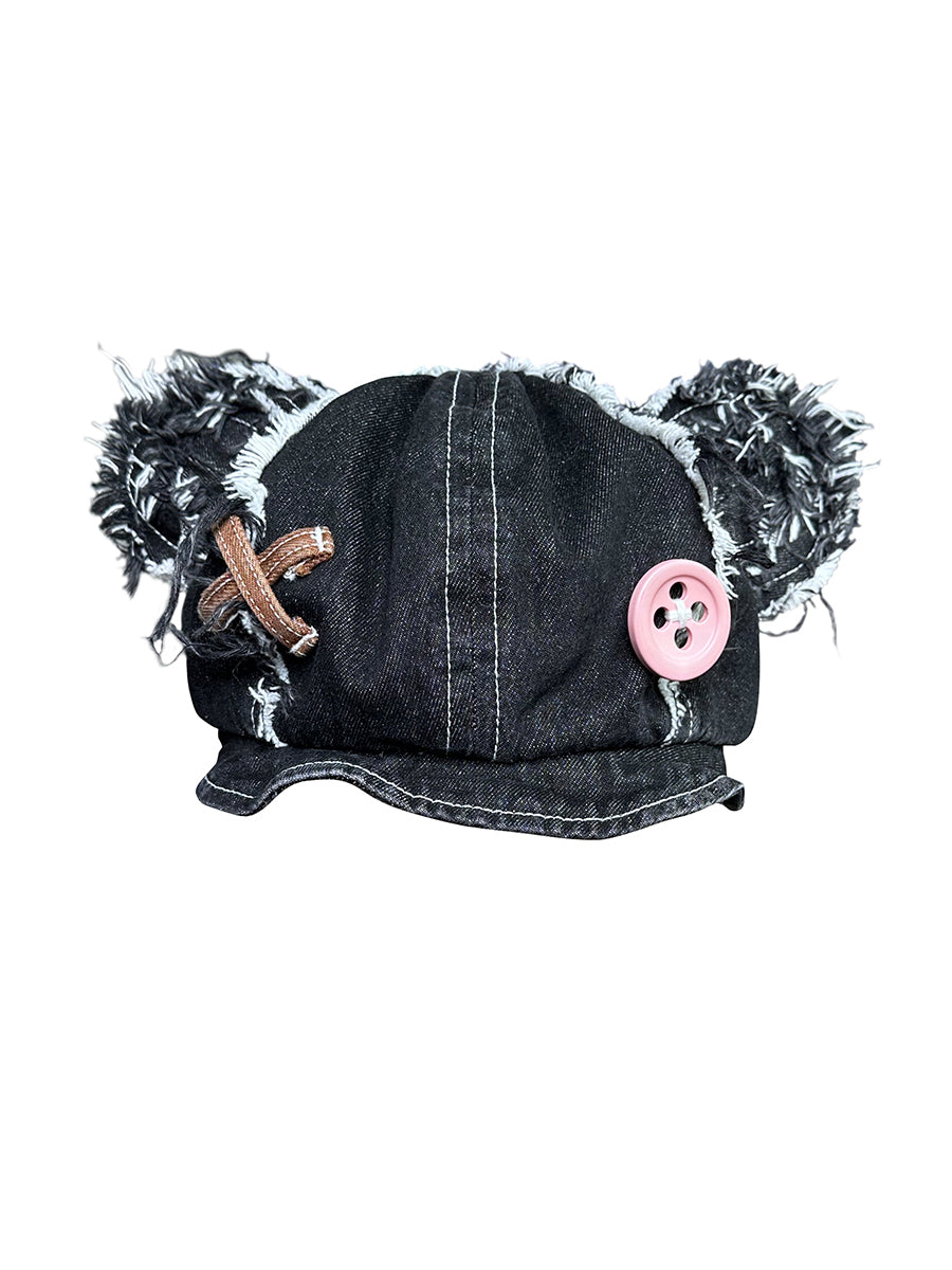 BLACK TEDDY DENIM HAT