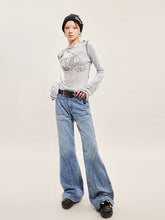 Load image into Gallery viewer, FAIRYRABBIT PRINT GRAY TOP
