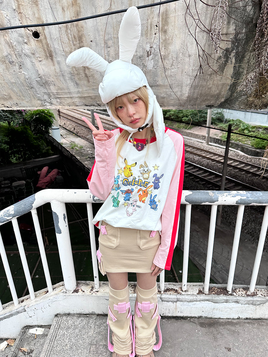 PUFFY RABBIT HAT