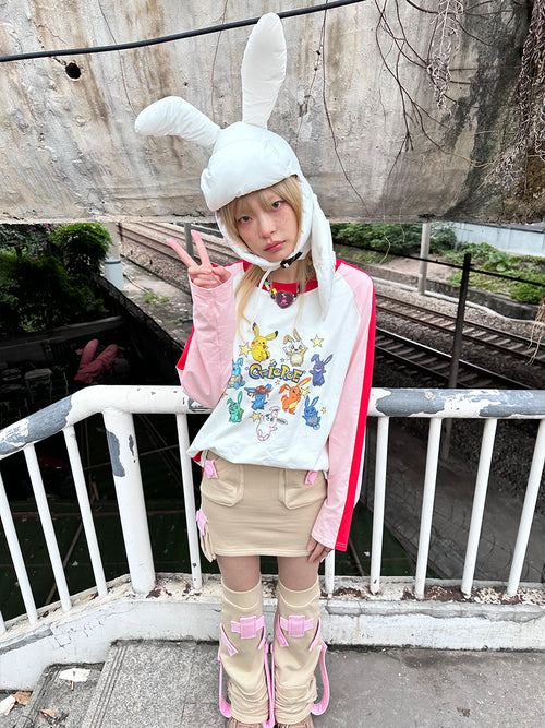 PUFFY RABBIT HAT