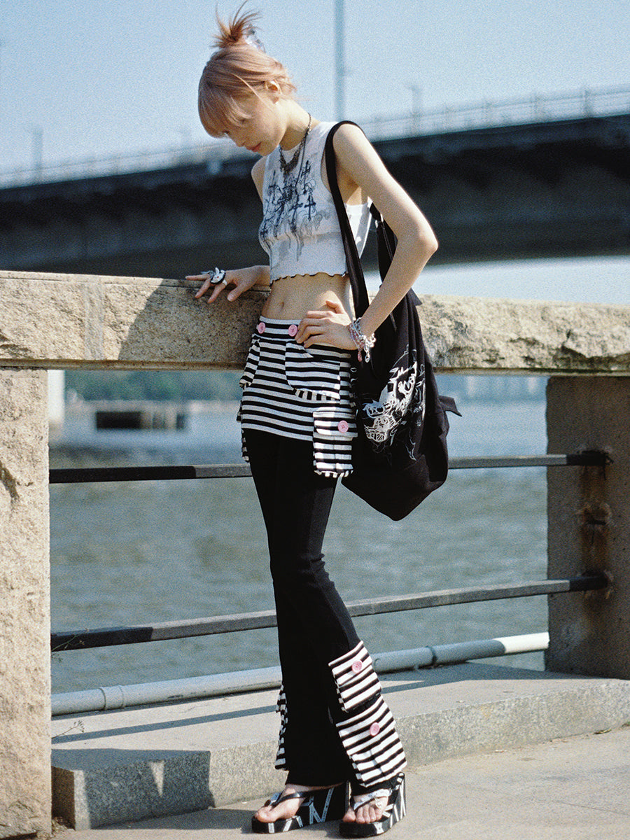 STRIPE TROUSERS-SKIRT