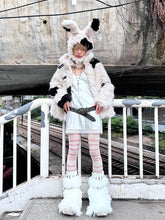 Load image into Gallery viewer, B&amp;W PUNK BUNNY HAT
