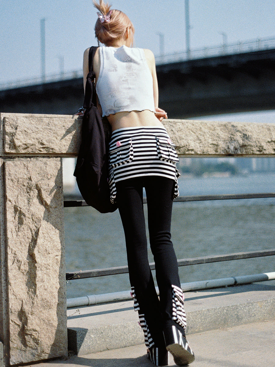 STRIPE TROUSERS-SKIRT