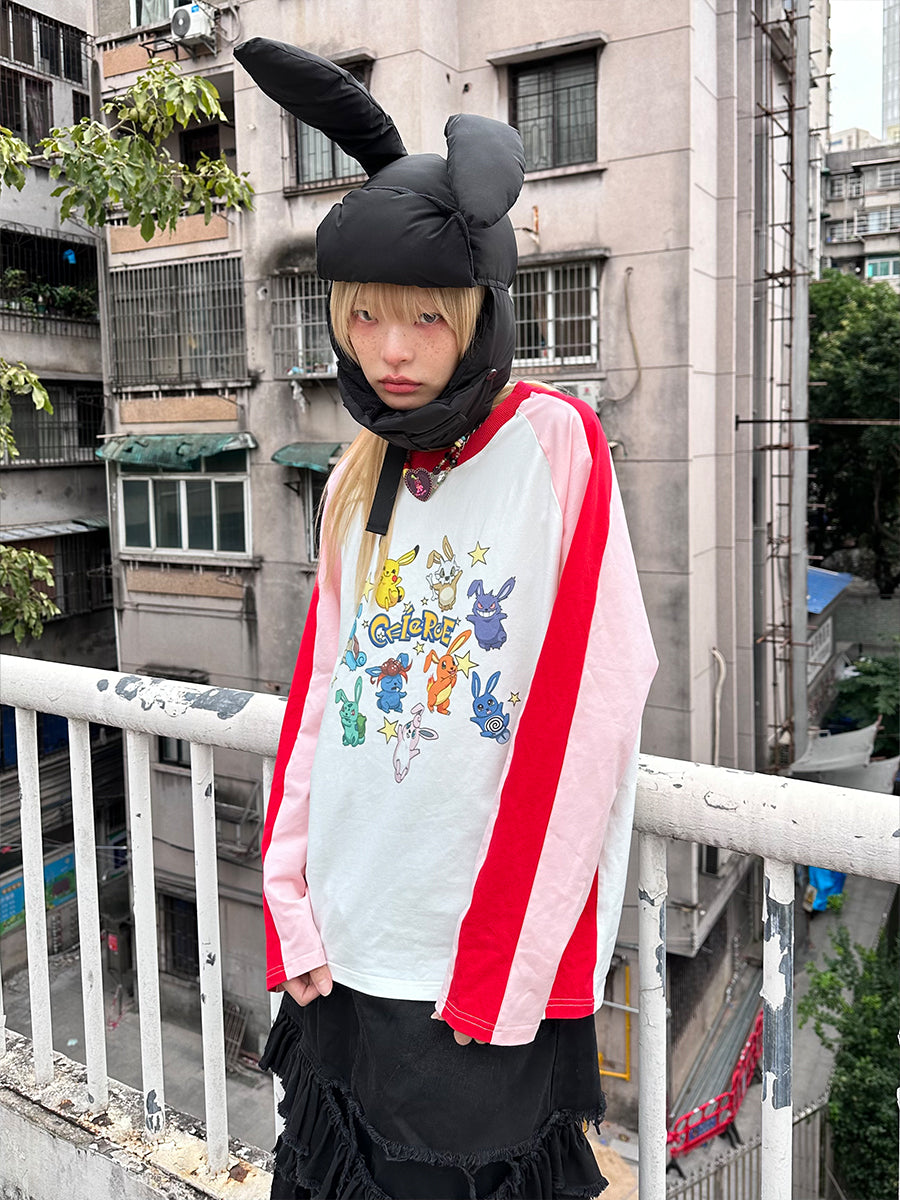 PUFFY RABBIT HAT