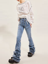 Load image into Gallery viewer, EXTRA LONG FOLDED JEANS
