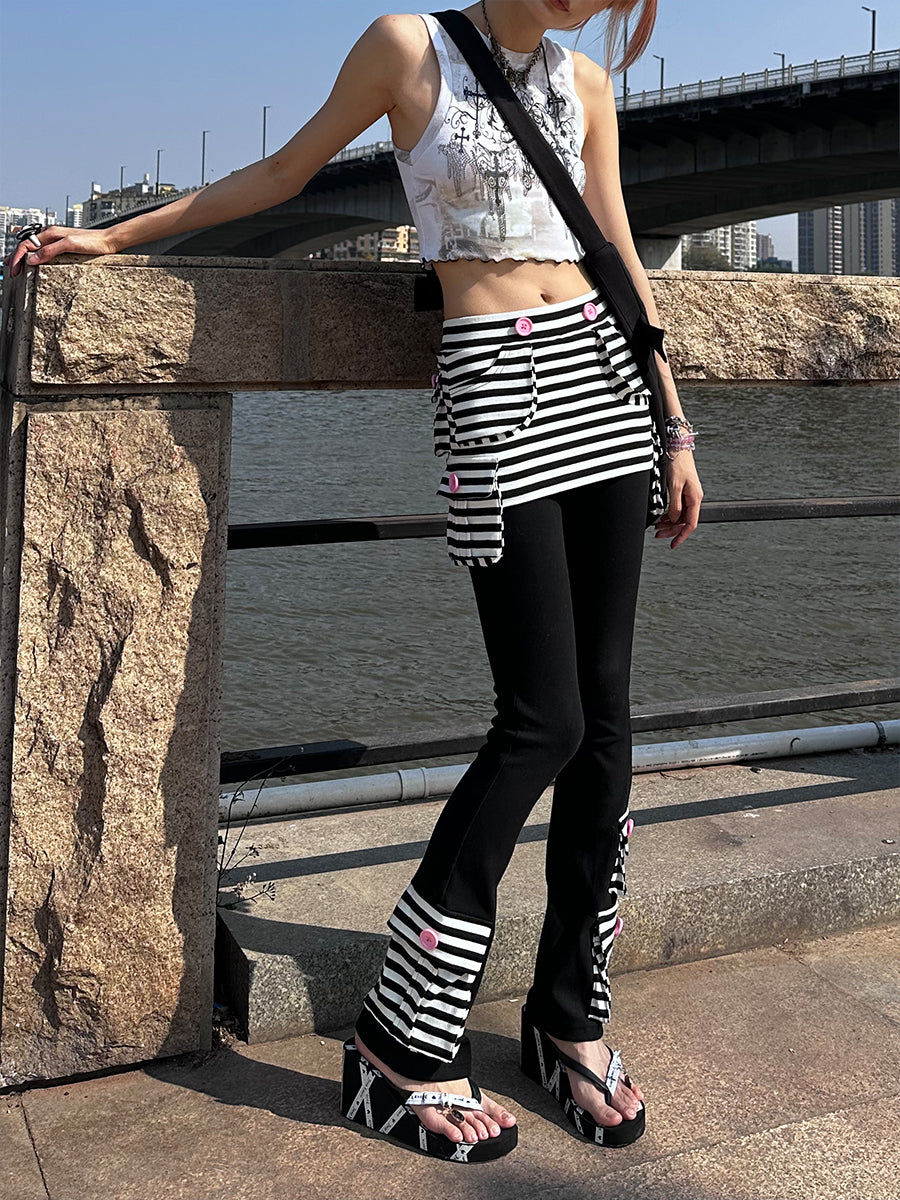 STRIPE TROUSERS-SKIRT