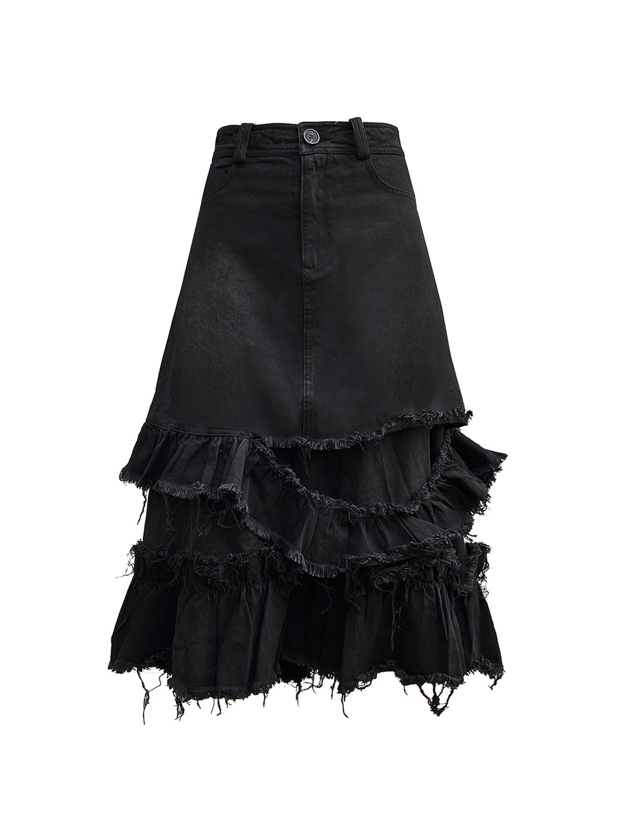 RAW EDGE SKIRT