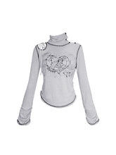 Load image into Gallery viewer, FAIRYRABBIT PRINT GRAY TOP
