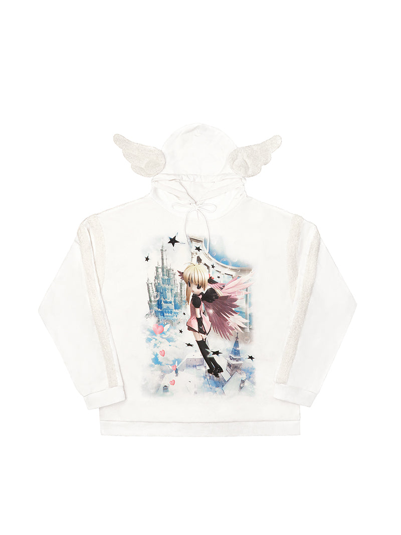 'HEAVEN ANGEL' PRINTED HOODIE