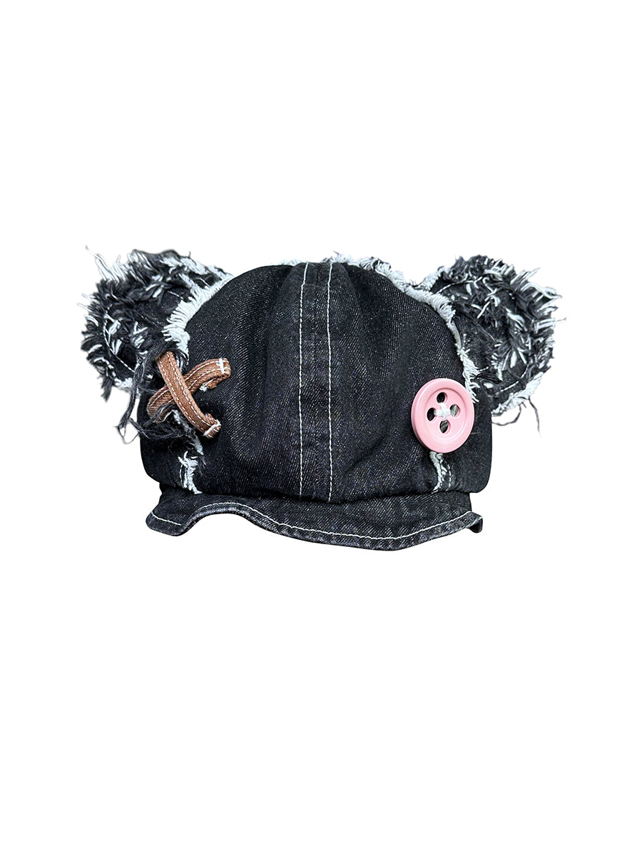 BLACK TEDDY DENIM HAT