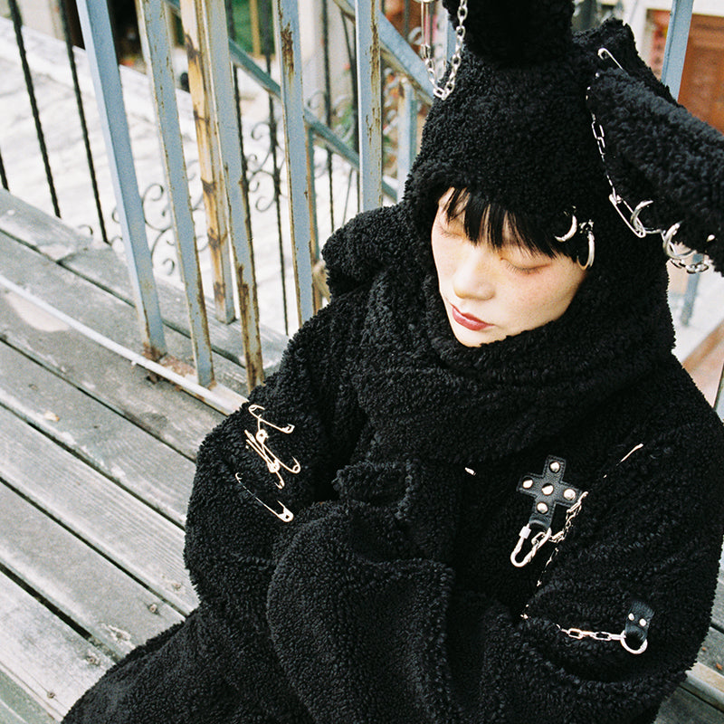 CFIERCE PUNK RABBIT HOODED SCARF – CFierce